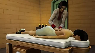 Asian step massages his after she visits him at work &vert;&vert; Japanese and
