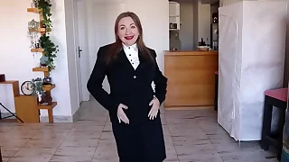 Lady boss do striptease&comma; blowjob and tittyfuck&period; Busty milf MariaOld&period;